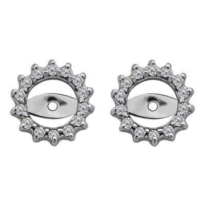 0.28 Carat Shared Prong Round Halo Earring Jackets