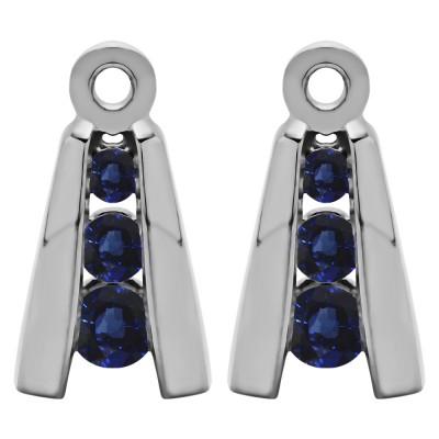0.2 Carat Sapphire Round Channel Three Stone Earring Jackets