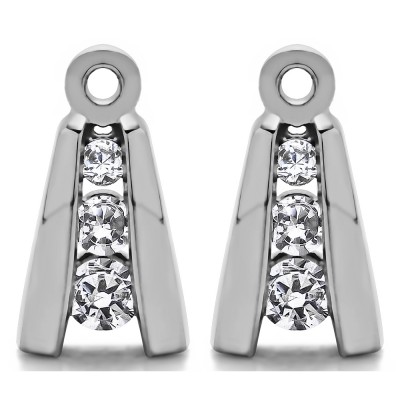 0.2 Carat Round Channel Three Stone Earring Jackets