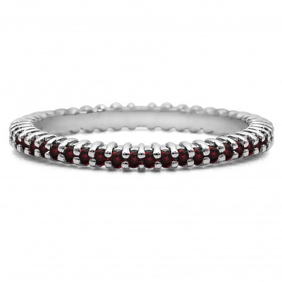 Ruby Stackable 1.5mm Double Shared Prong Eternity Ring