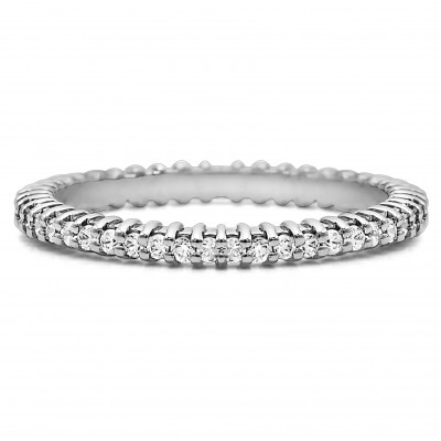 Stackable 1.5mm Double Shared Prong Eternity Ring