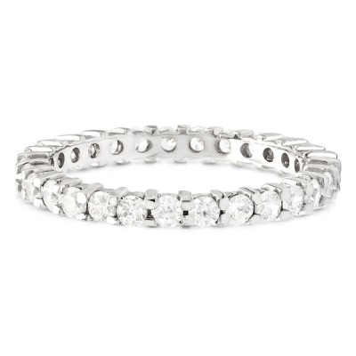 Stackable 1.9mm Double Shared Prong Eternity Ring