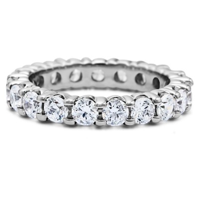 Stackable 2.9mm Double Shared Prong Eternity Ring
