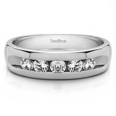 0.75 Ct. Wide Channel Set Men's Ring with Open End Design