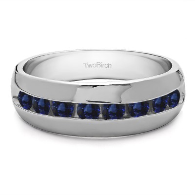 0.23 Ct. Sapphire Channel set Men's Band with Open Ended Channel
