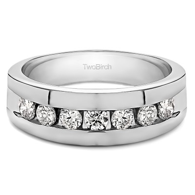 0.98 Ct. Channel Set Men's Ring with Open End Design