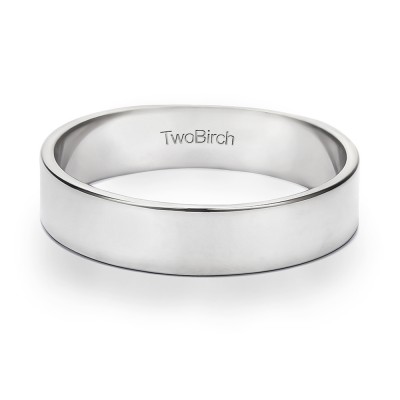 5 Millimeter Wide High Polish Plain Men's Wedding Ring