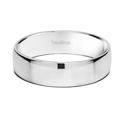 5.5 Millimeter Wide High Polished Plain Men's Wedding Ring in Sterling Silver Size 8