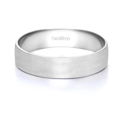 5 Millimeter Brushed Finish Wide Plain Men's Wedding Ring