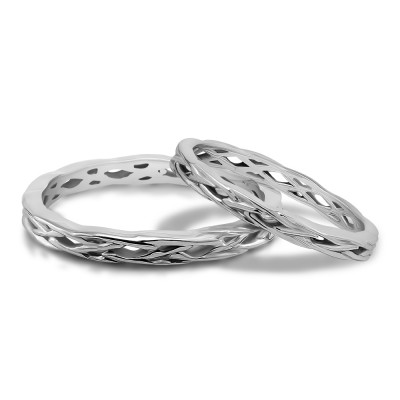 His and Hers Celtic Infinity Braided Wedding Ring Set