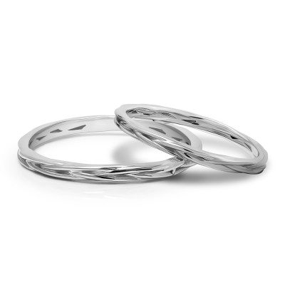 His and Hers Braided Wedding Ring Set