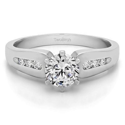 0.66 Ct. Round Graduated Channel Engagement Ring