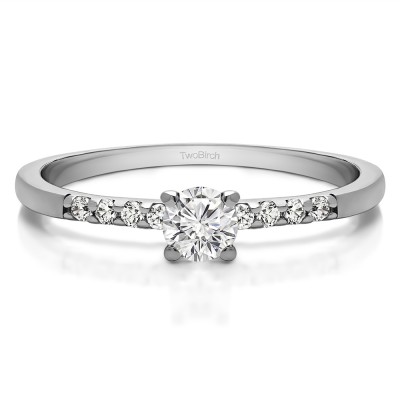 0.32 Ct. Round Shared Prong Set Engagement Ring