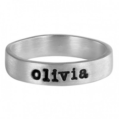 Personalized Wide Band Name Ring