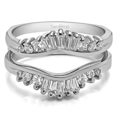0.65 Ct. Baguette and Round Contour Ring Jacket Enhancer