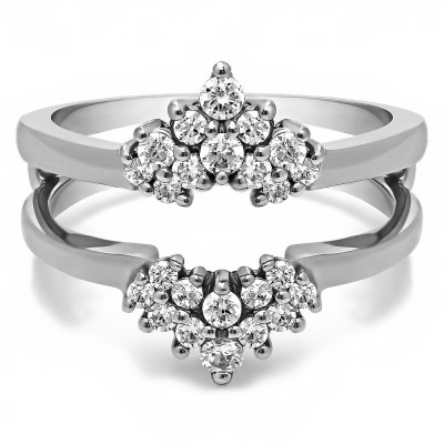 0.37 Ct. Double Row Round Prong Set Ring Guard