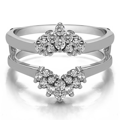 0.53 Ct. Double Row Round Prong Set Ring Guard
