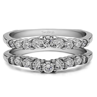 0.71 Ct. Double Shared Prong Contoured Ring Guard