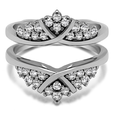 0.52 Ct. X Bypass Triple Row Anniversary Ring Guard