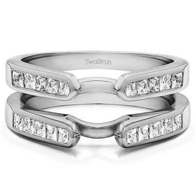 0.75 Ct. Cathedral Channel Set Princess Cut Ring Guard