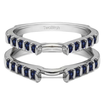 0.5 Ct. Sapphire Cathedral Bar Set Wedding Ring Guard