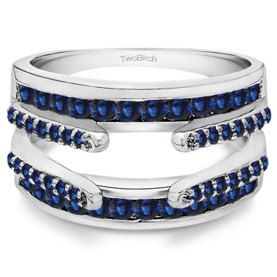 0.5 Ct. Sapphire Combination Cathedral and Classic Ring Guard