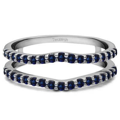 0.24 Ct. Sapphire Double Shared Prong Curved Ring Guard