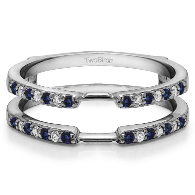 0.28 Ct. Sapphire and Diamond Delicate Shared Prong ring guard