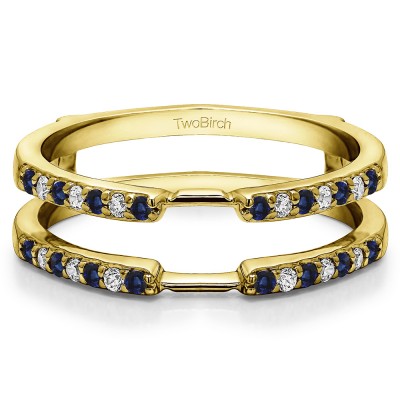 0.28 Ct. Sapphire and Diamond Delicate Shared Prong ring guard in Yellow Gold