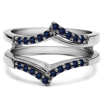 0.3 Ct. Sapphire Bypass Prong Set Wedding Ring Guard
