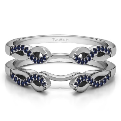 0.22 Ct. Sapphire Cathedral Infinity Designed Wedding ring guard