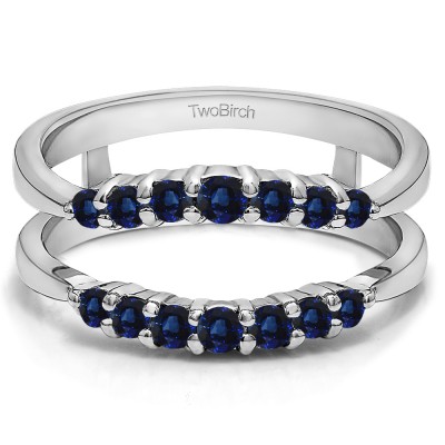 0.35 Ct. Sapphire Shared Prong Curved Wedding Ring Guard Enhancer