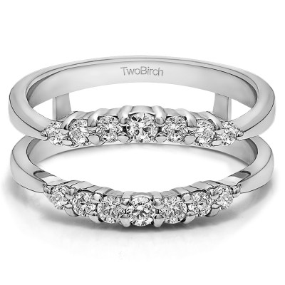 0.35 Ct. Shared Prong Curved Wedding Ring Guard Enhancer