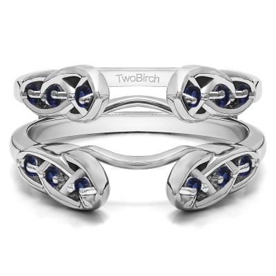 0.24 Ct. Sapphire Infinity Cathedral Celtic ring guard