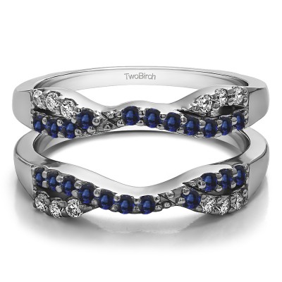 0.51 Ct. Sapphire and Diamond Infinity Cross Ring Guard