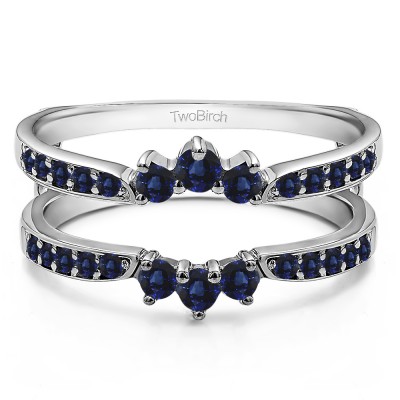 0.56 Ct. Sapphire Crown Inspired Half Halo Ring Guard