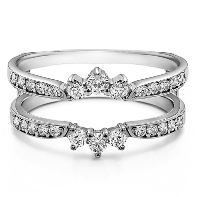 0.56 Ct. Crown Inspired Half Halo Ring Guard