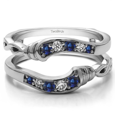 0.22 Ct. Sapphire and Diamond Infinity Bypass Ring Guard