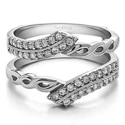 0.38 Ct. Double Row Bypass Infinity ring guard