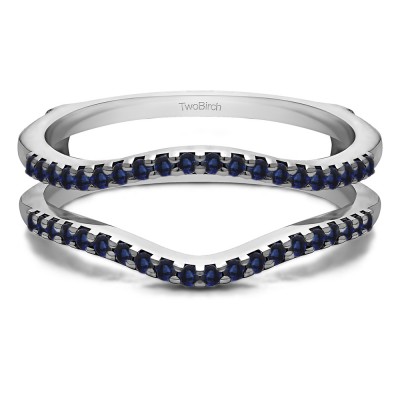 0.3 Ct. Sapphire Double Shared Prong Contour Ring Guard