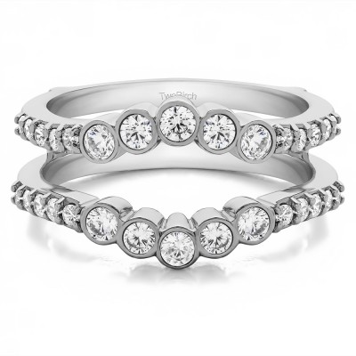 0.7 Ct. Bezel and Shared Prong Curved Ring Guard
