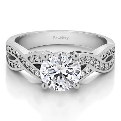 1.92 Ct. Round Engagement Ring with Infinity Shank