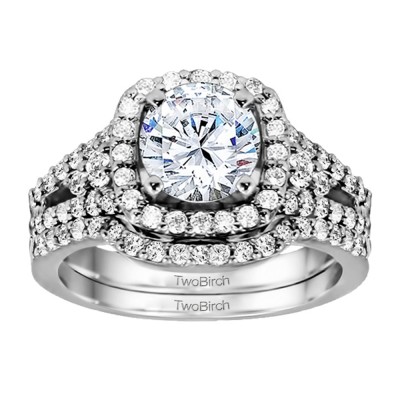 Halo Engagement Ring Bridal Set (2 Rings) (1.47 Ct. Twt.)