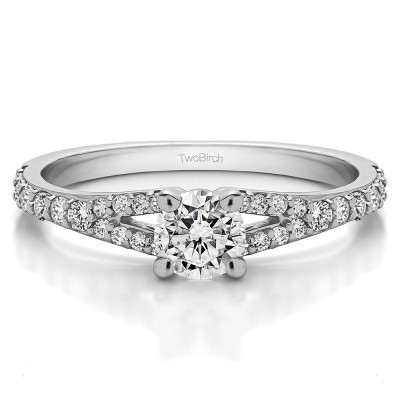 0.83 Ct. Round Delicate Split Shank Engagement Ring