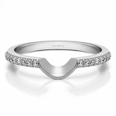 0.16 Carat Notched Matching Wedding Ring