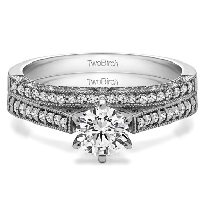 Cathedral Vintage Engagement Ring Bridal Set (2 Rings) (0.63 Ct. Twt.)