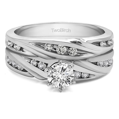 Infinity Wave Engagement Band Bridal Set (2 Rings)(0.62 Ct Twt.)