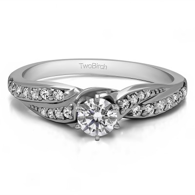 0.5 Carat Twisted Shank Promise Ring