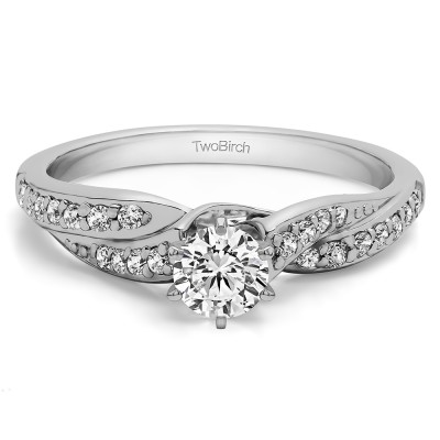0.46 Ct. Round Twisted Shank Engagement Ring