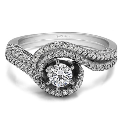 Bypass Halo Engagement Ring Bridal Set (2 Rings) (0.63 Ct. Twt.)